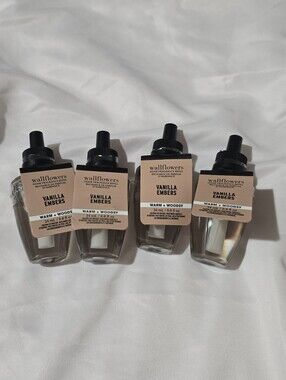 NWT White Barn Wallflowers Home Fragrance Refill Vanilla Embers Bath & Body 4pcs